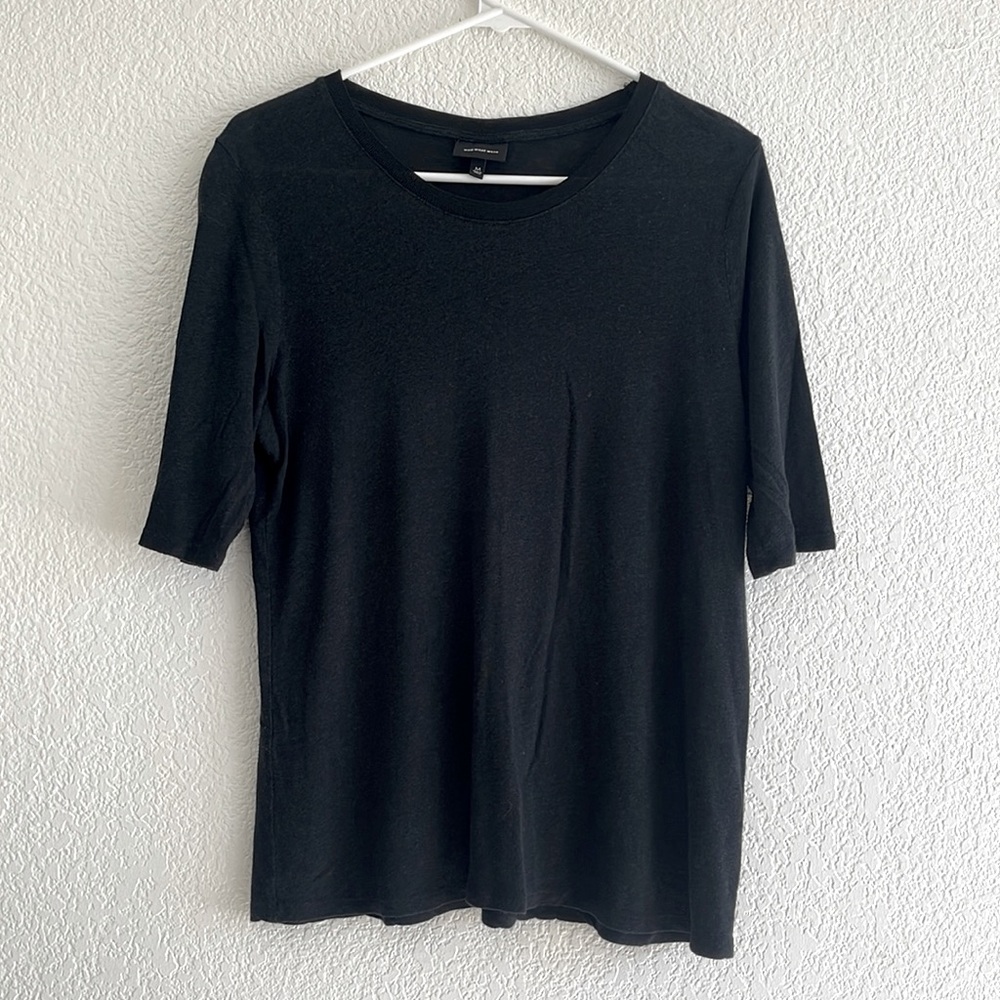 Who What Wear Black Half Sleeve Shirt Womens Medium
